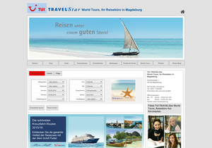 Screenshot der Shop-Webseite von TUI TRAVELStar World Tours, Ihr Reisebüro