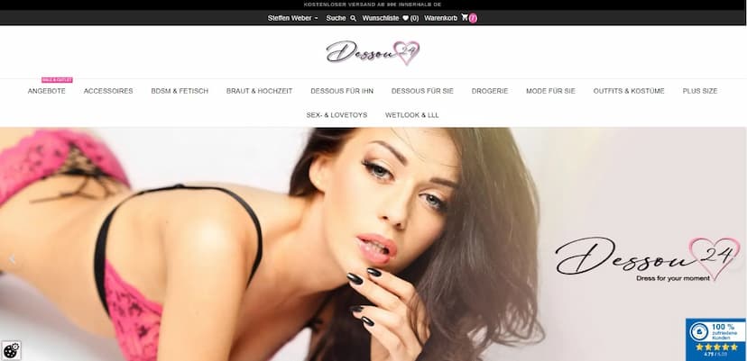 Screenshot der Shop-Webseite von Dessou24