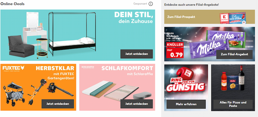 Screenshot der Shop-Webseite von Kaufland.de